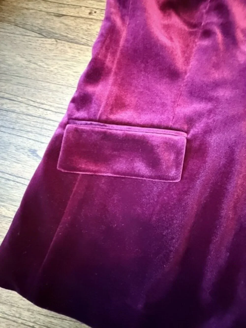 INC International Concepts Burgundy Velvet Blazer - Picture 7 of 10